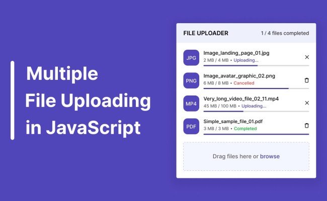 Multiple File Uploading With Progress Bar In HTML CSS And JavaScript