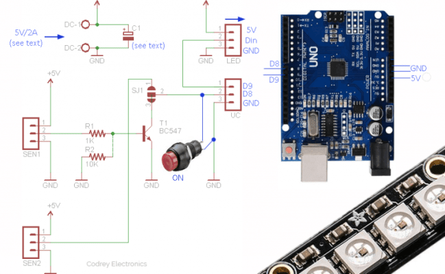 Arduino Inside Automatic Staircase Light - Codrey Electronics
