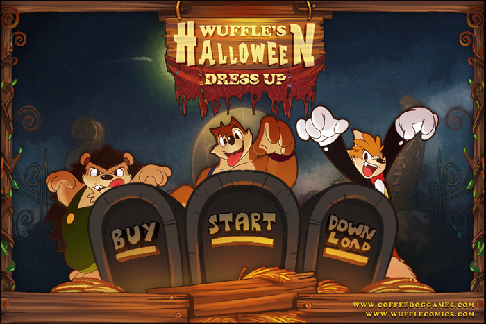 Wuffle S Halloween Dress Up Coffee Dog Games Html5 Mobile Game Development Studio