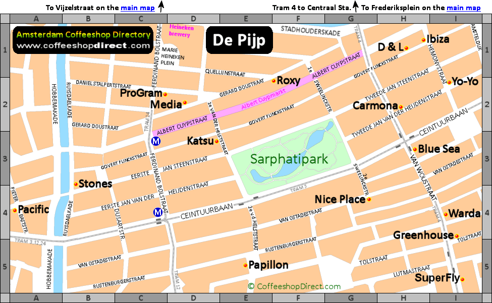Kaart van de pijp amsterdam