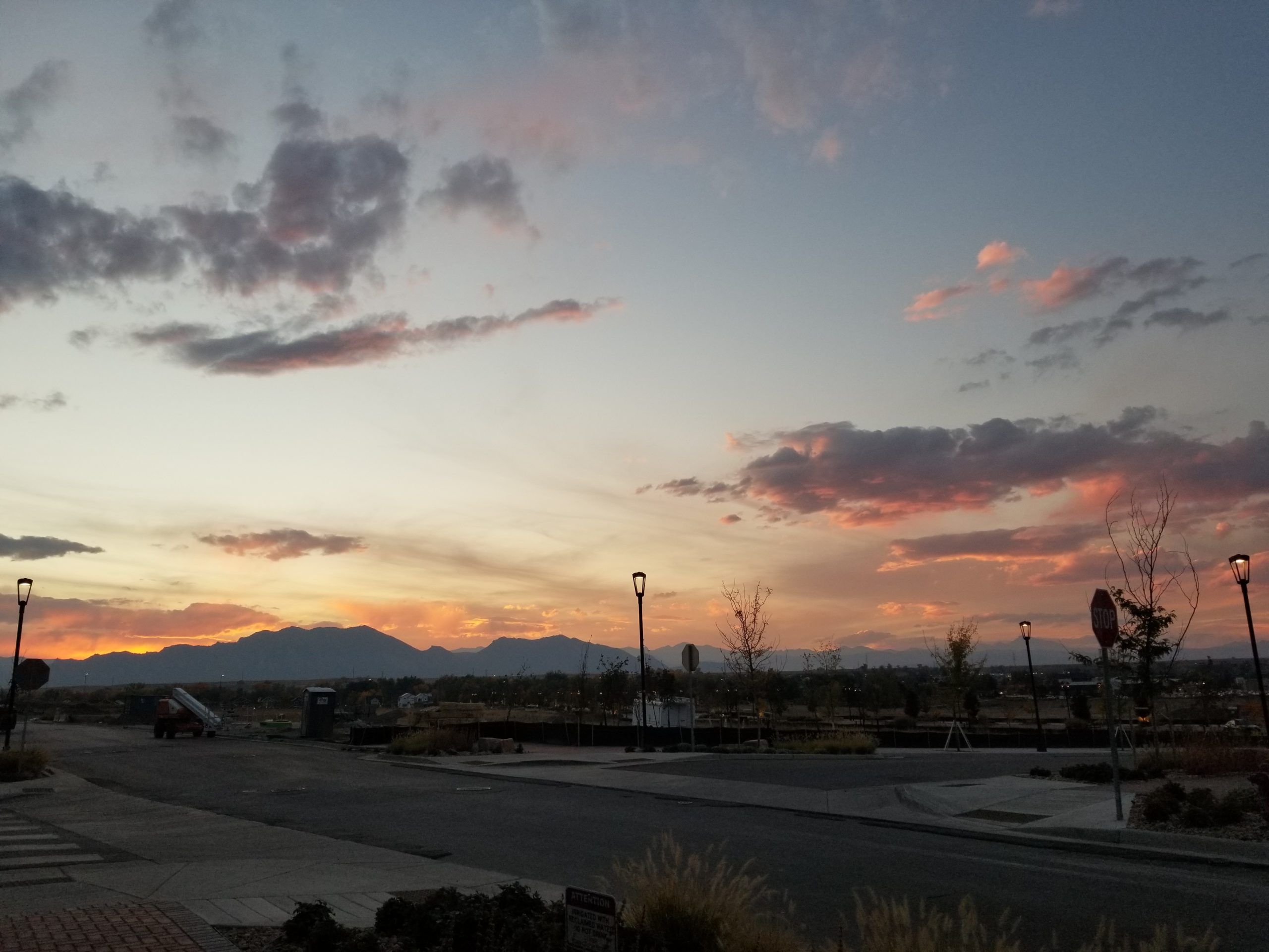 Sunset mountain scene.