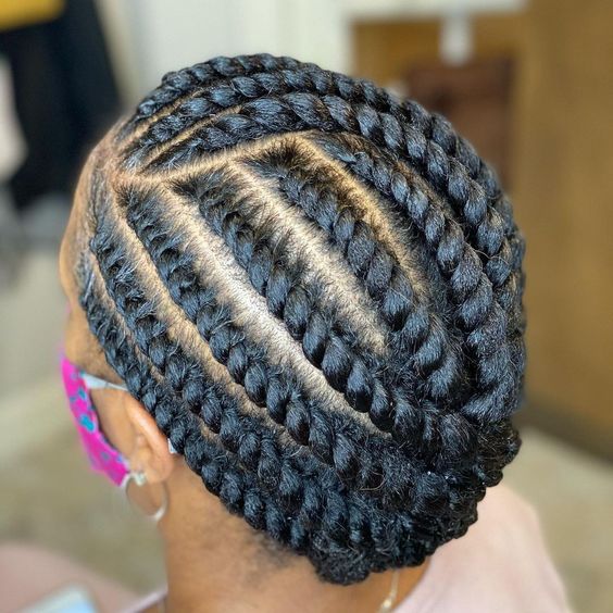 straight back flat twists on black women