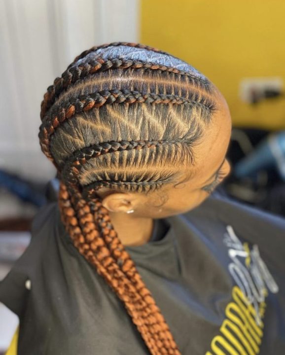 side zig zag all back stitch braids
