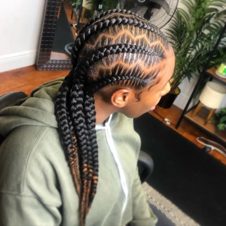 5 zig zag all back ombre stitch braids