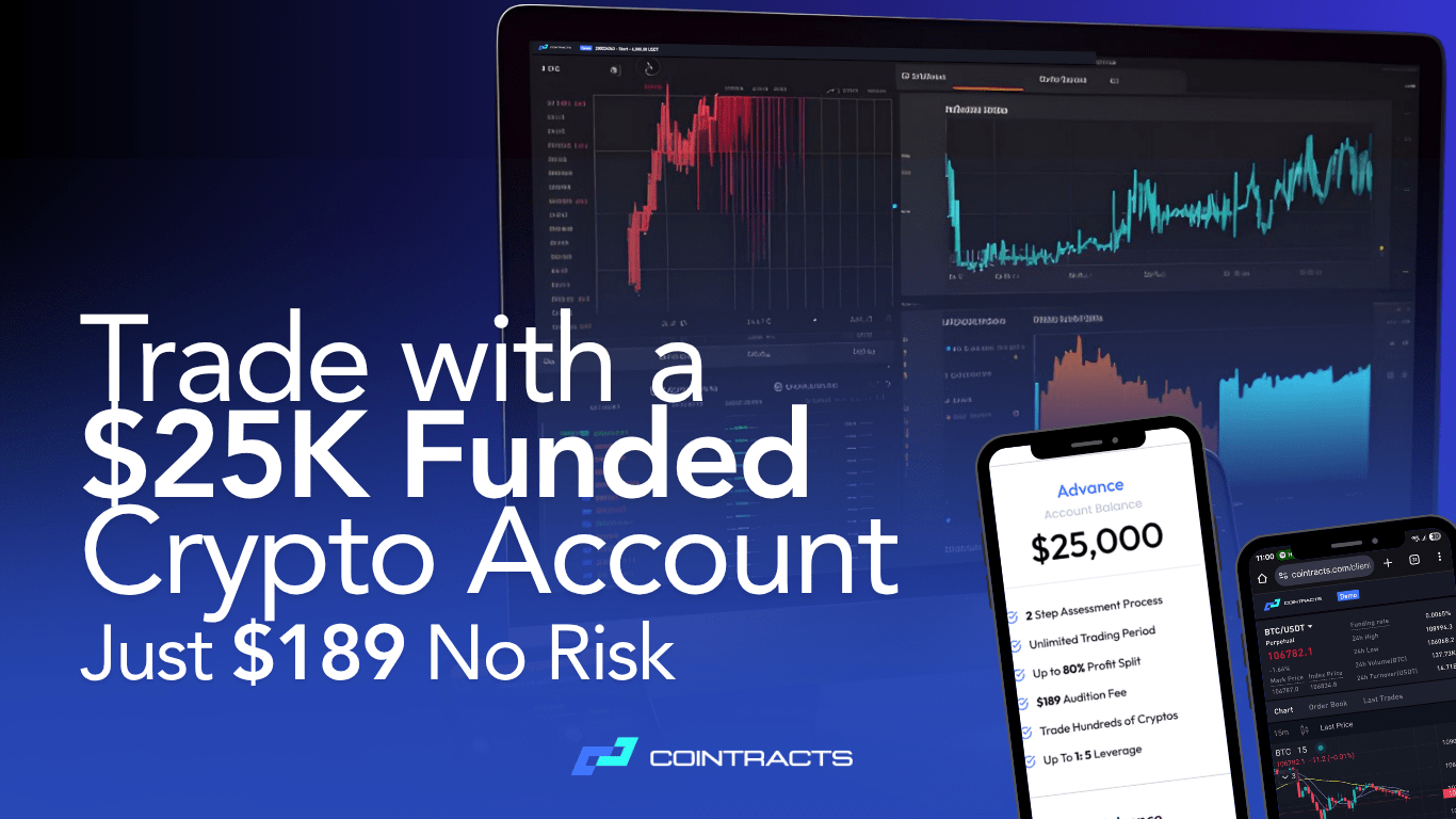 25K funded crypto account pricing from Cointracts