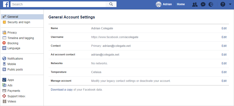 Facebook Security Settings