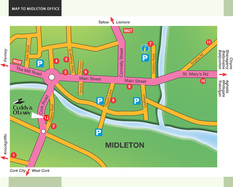 Cuddy O Leary Foley Chartered Accountants Registered Auditors Cork Map 