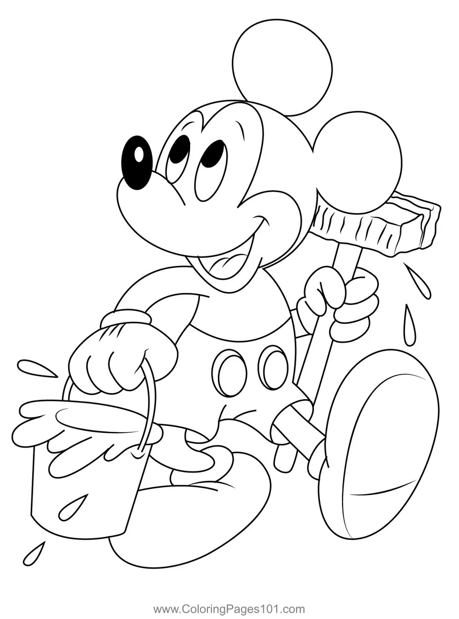 Mickey mouse color coloring page for kids