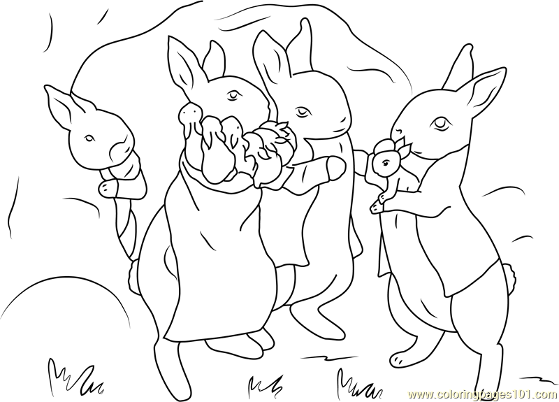Free, printable coloring pages for adults that are not only fun but extremely relaxing. Peter Rabbit With Family Coloring Page For Kids Free Peter Rabbit Printable Coloring Pages Online For Kids Coloringpages101 Com Coloring Pages For Kids