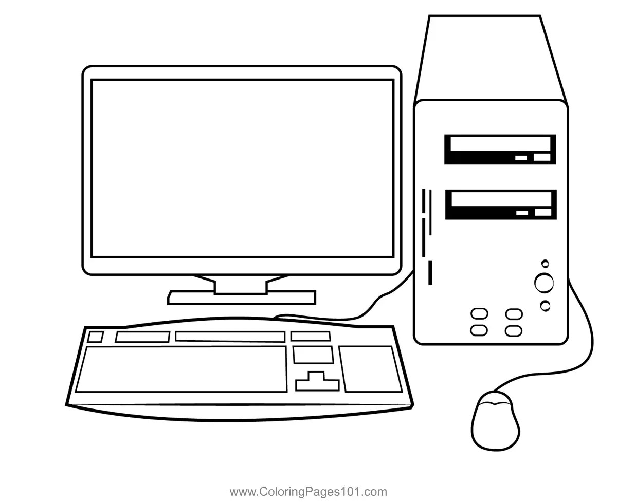 Latest computer coloring page for kids