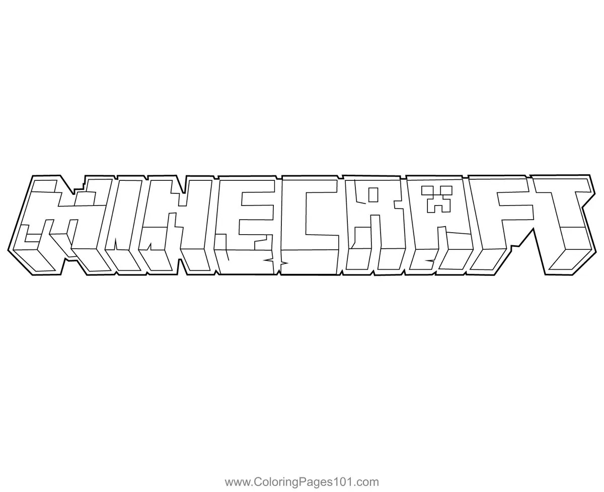 Minecraft logo minecraft coloring page for kids