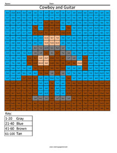 free multiplication worksheets mmh1 cowboy color math for kids coloring squared