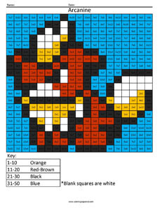 arcanine practice multiplication coloring squared
