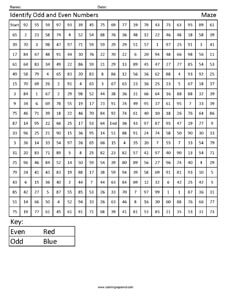 odd and even numbers maze coloring squared
