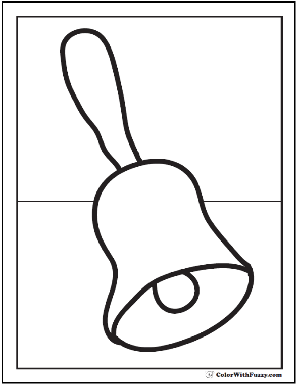 Bell coloring pages: old hand bell