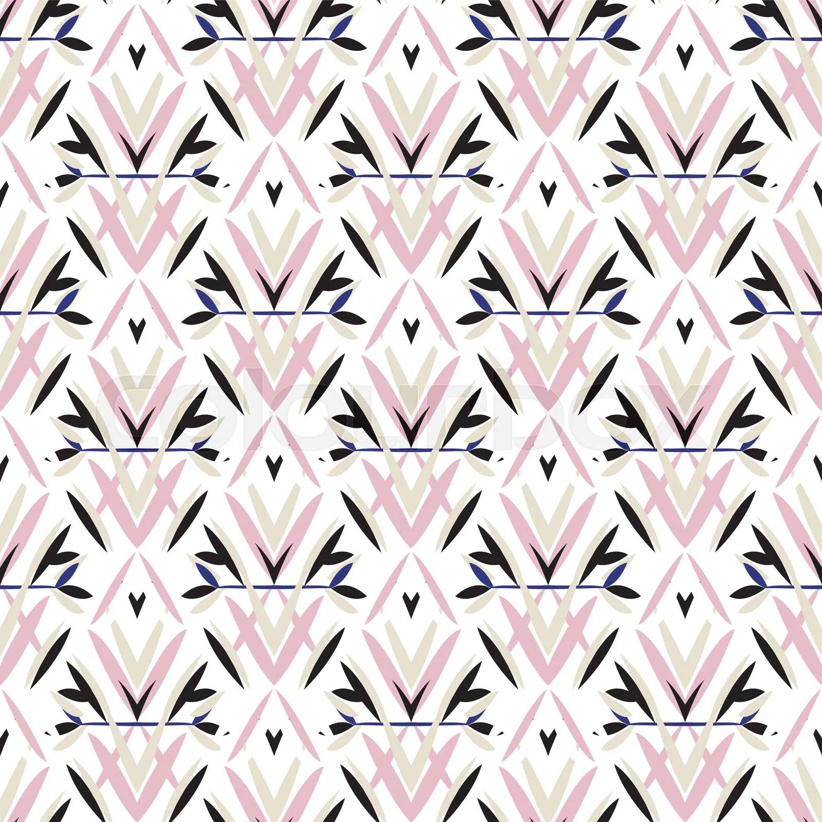 Vector Art Deco Pattern With Floral Stock Vector Colourbox