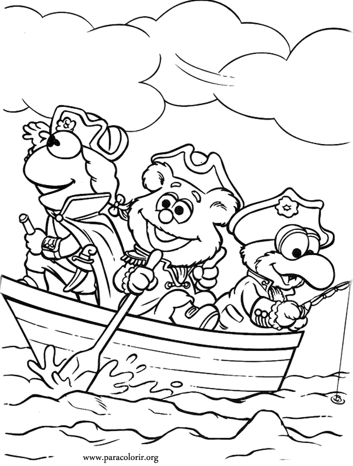 Baby kermit, miss piggy und baby fossibär from muppet babies . Muppet Babies Kermit The Frog Fozzie Bear And Gonzo Coloring Page
