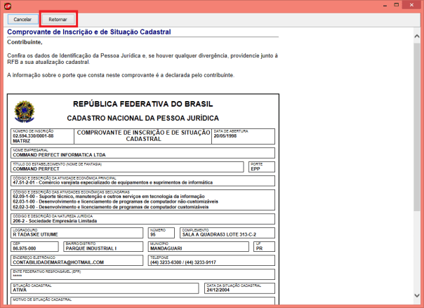 Cnpj Example Consulta CNPJ - Command PerfectCommand Perfect