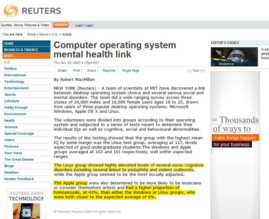 Computer Operating System Mental Health Link Common Sense Evaluation