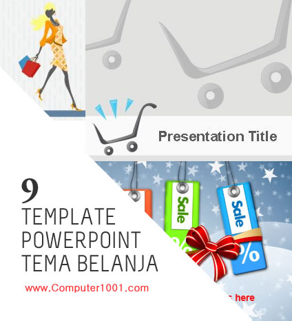 Dijamin menarik atensi para audiens! Download 9 Template Powerpoint Tema Belanja Shopping Computer 1001