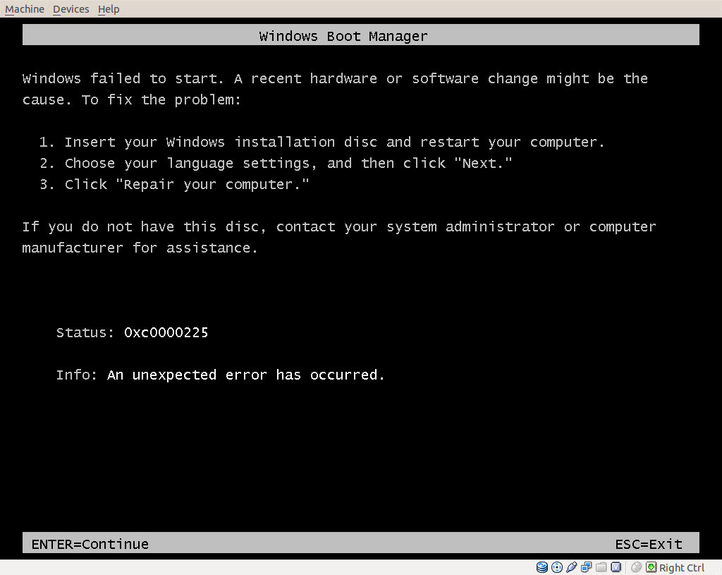Win7 64bit On Ubuntu Virtualbox Error Computer Correct