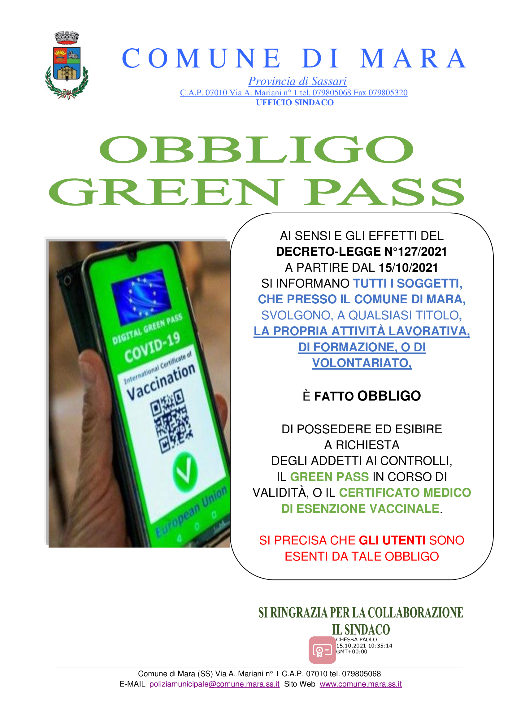 Comune Di Mara - Obbligo Green Pass Lavoratori 2339_x_1654_jpg