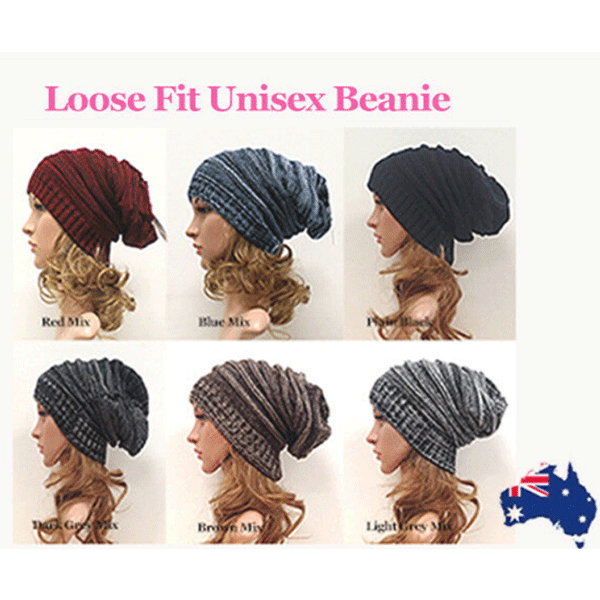 Extra Long Vintage Two Tone Color Unisex Beanie-Black, Brown Mix, Red Mix, Black Mix