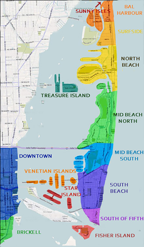 South Beach Map 1102 Miami.