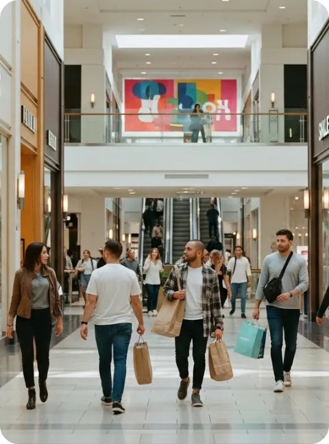 People in a shopping mall