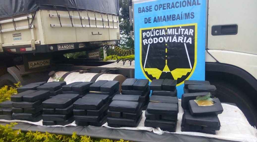 Polícia Militar Rodoviária apreende 129 quilos de pasta base de cocaína na MS-156