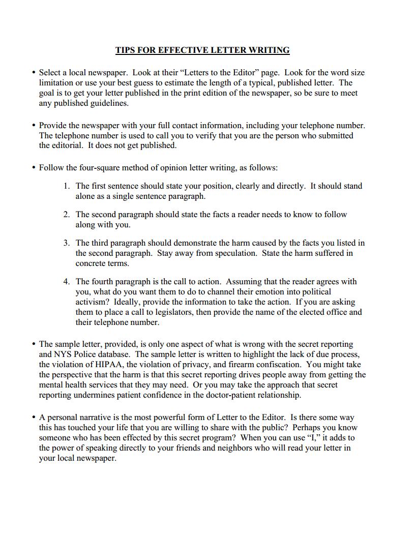 Stop The Secrecy Letter To The Editor