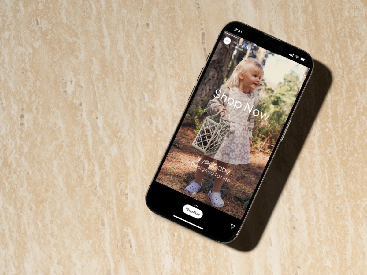 Kynd Baby creative ad displayed on a mobile phone