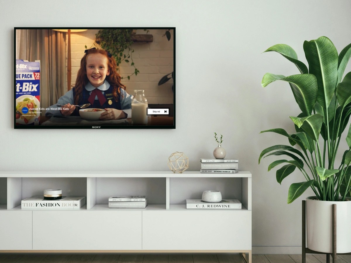 Weet-Bix YouTube Advertising campaign displayed on a connected TV