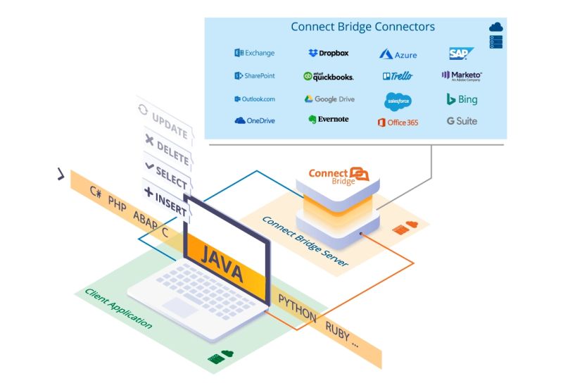 Microsoft Exchange Api In Your Java Code Connecting Software - Gradient Illustrations - High Quality Retina Collection