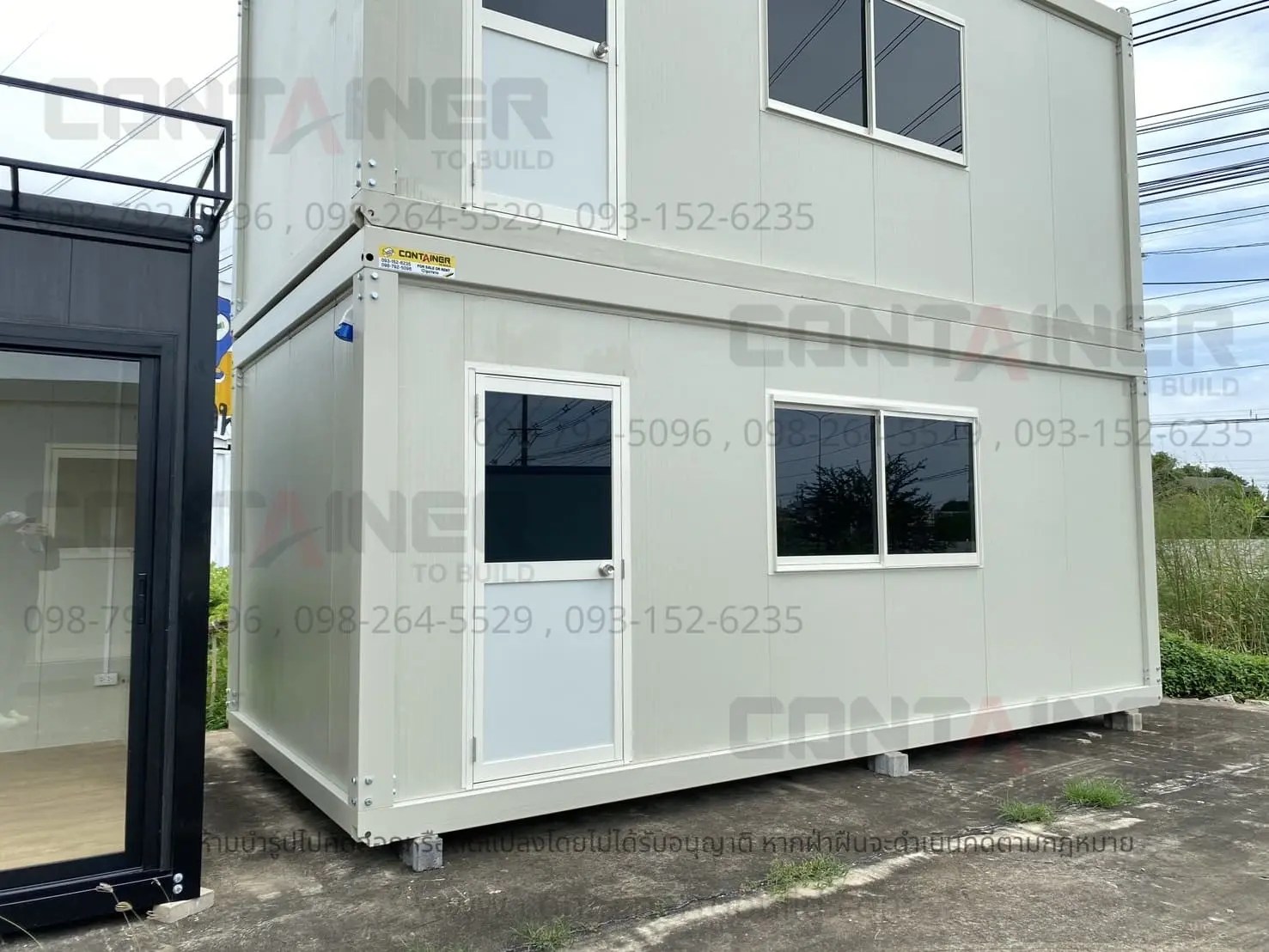 ตู้สำนักงานเคลื่อนที่ขนาด 3x6 m สีครีม สบายตา