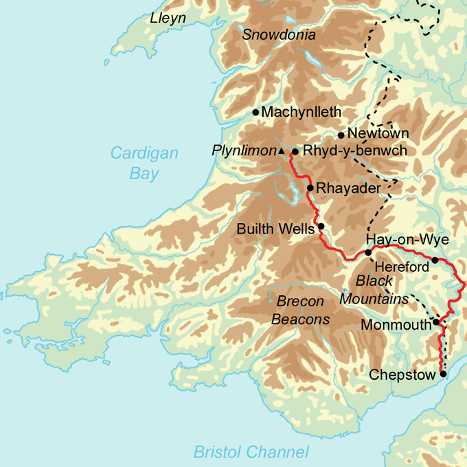 Wye Valley Walk Contours Walking Holidays Wye Valley Walk Map 