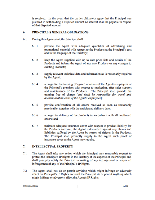 Agency Agreement Template Favouring Agent Contractstore