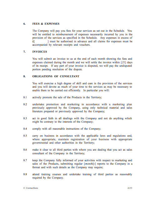 Sales Consultant Contract Template Contractstore