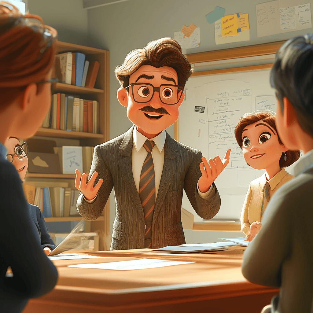 Business owner happy delegating tasks