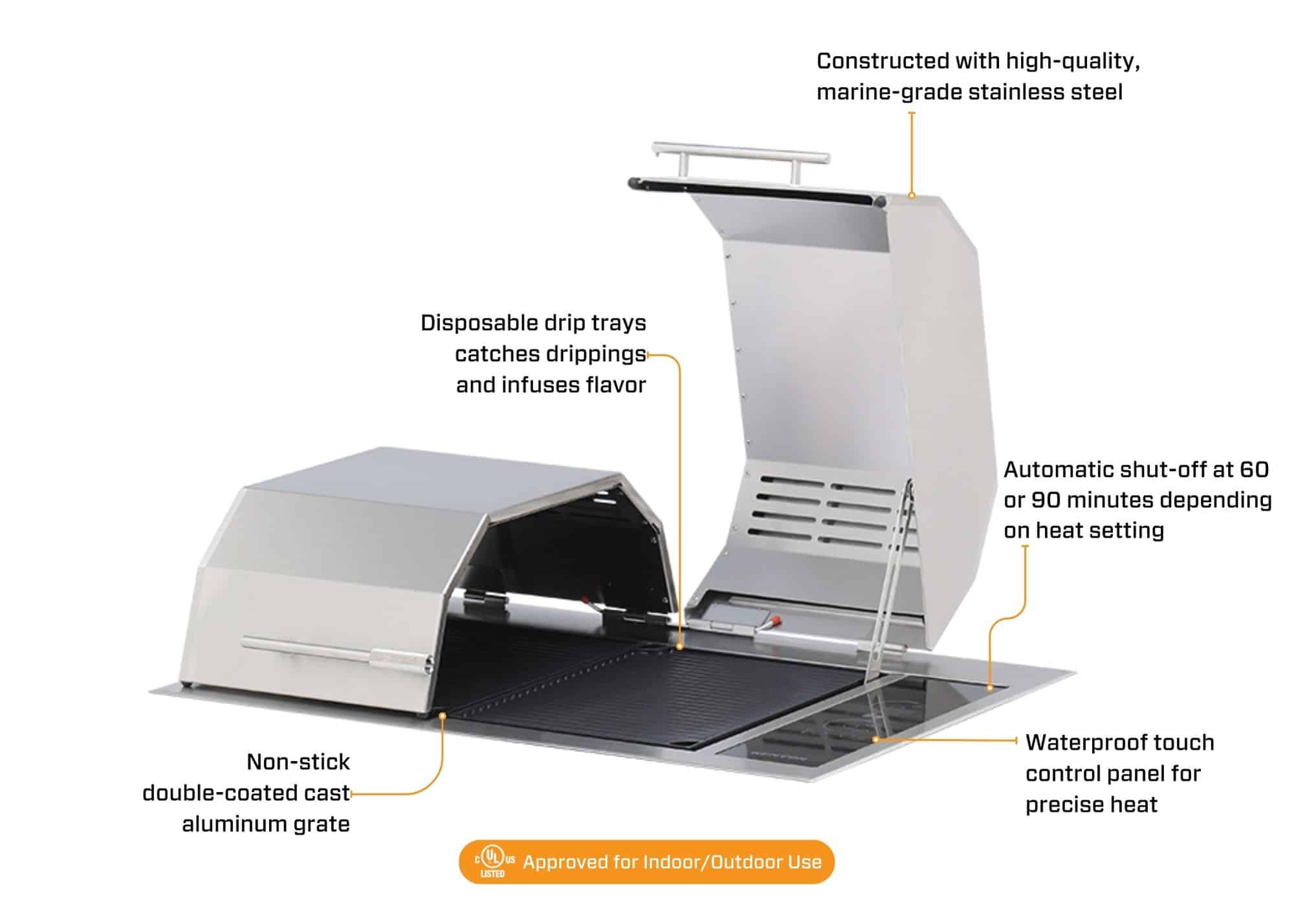 Kenyon C70400WH Texan + Stand, Electric Grill 240V
