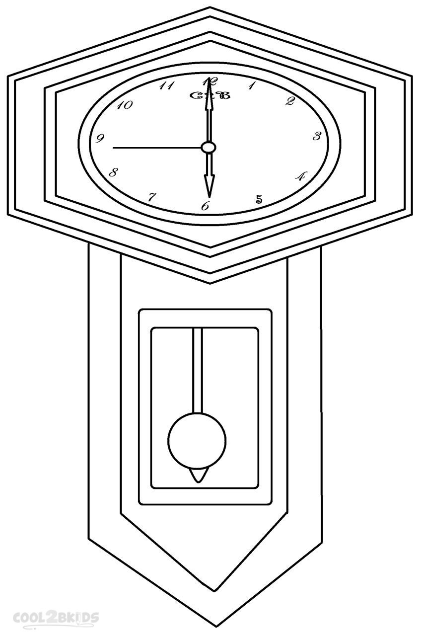 Free coloring sheets to print and download. Printable Clock Coloring Pages For Kids