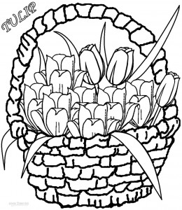 printable tulip coloring pages for kids cool2bkids