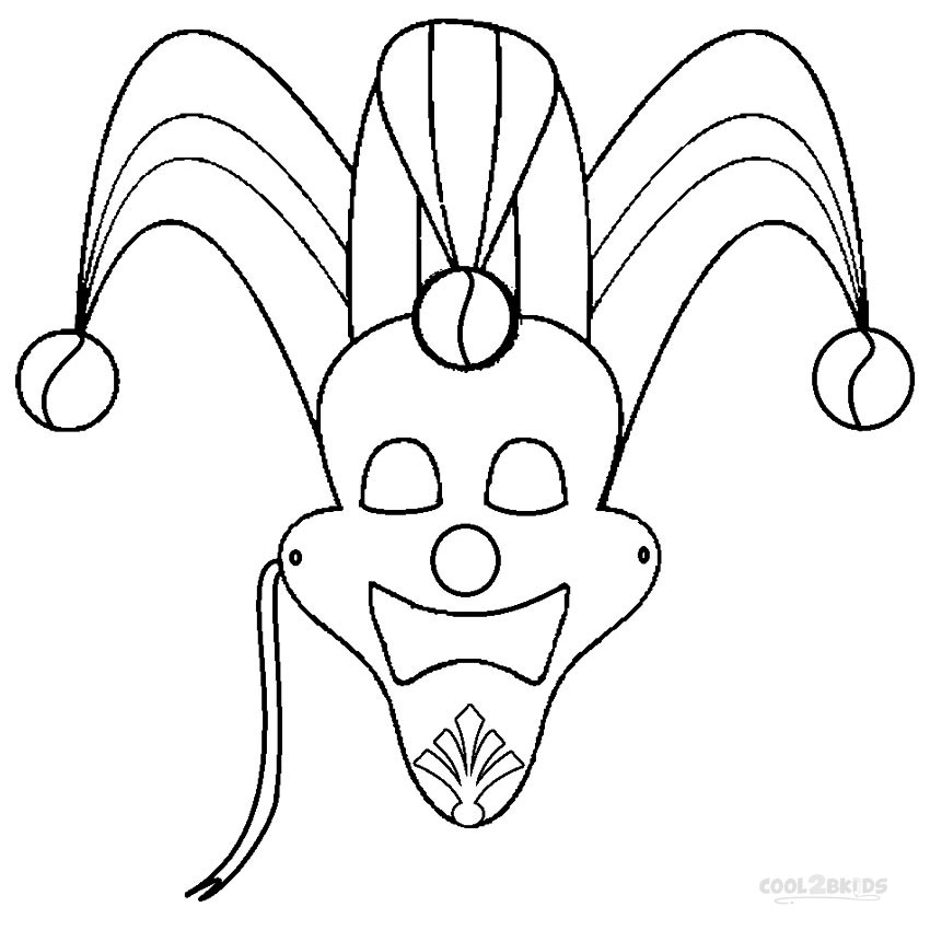 Printable mardi gras coloring pages for kids