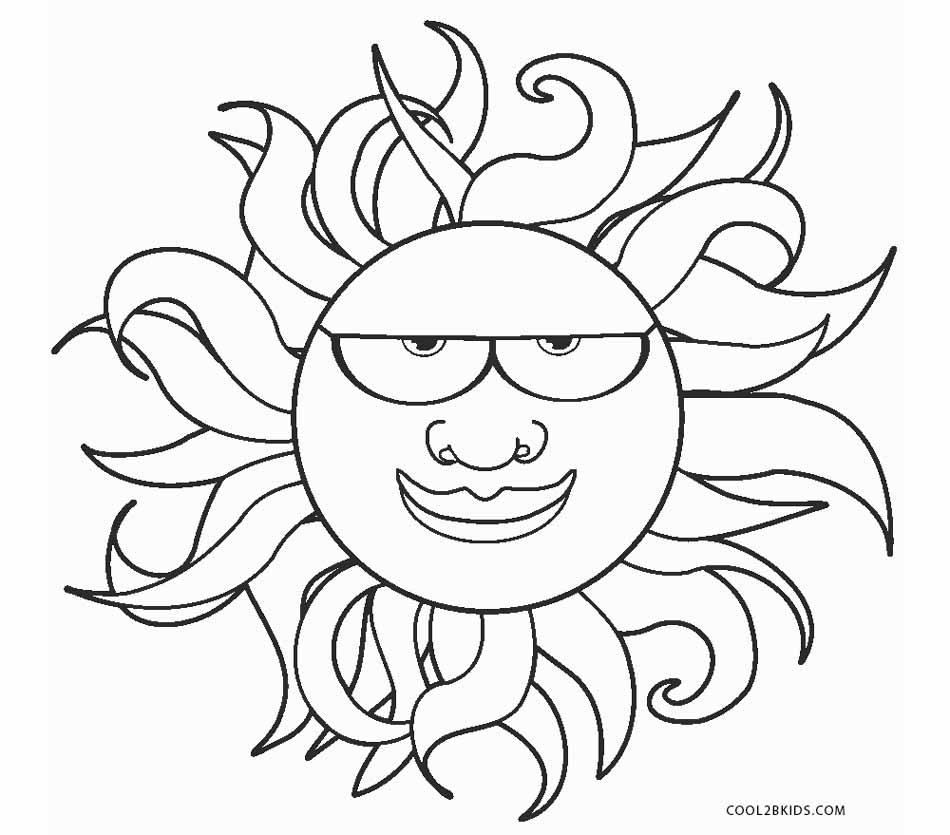 Free printable sun coloring pages for kids