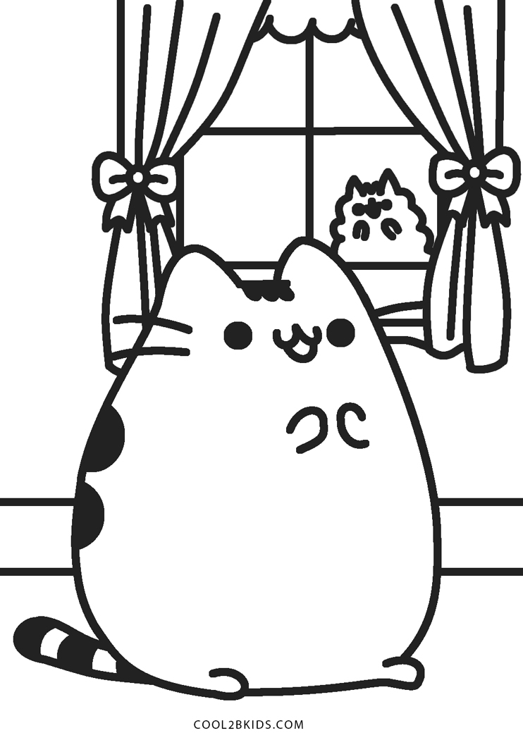 free printable pusheen coloring pages for kids