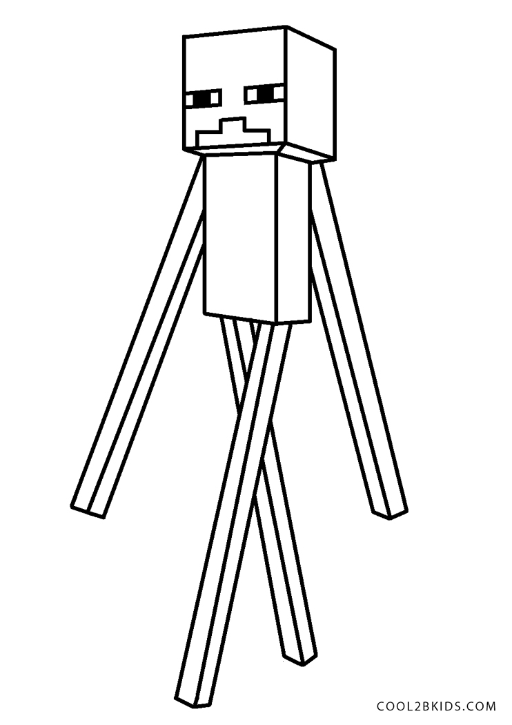 Enderman coloring page minecraft