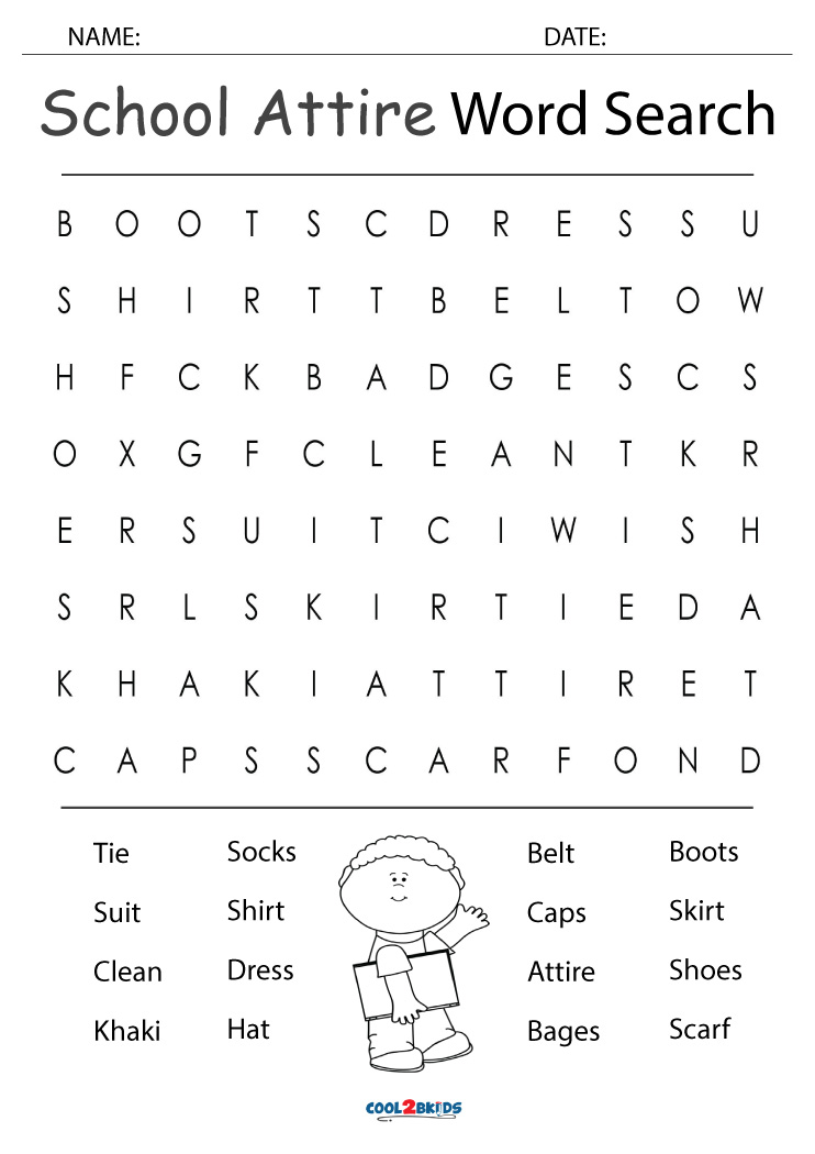 printable back to school word search cool2bkids