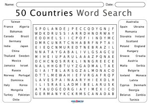 printable countries word search cool2bkids