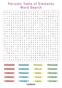 printable periodic table word search cool2bkids