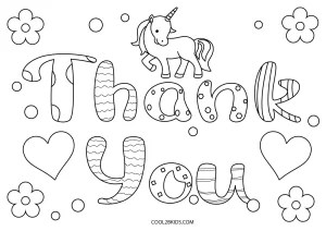 free printable thank you coloring pages for kids